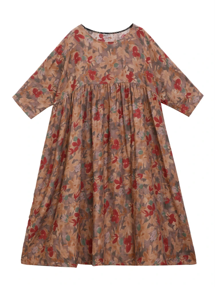 Oversize Vintage Autumn Cotton Loose Dress