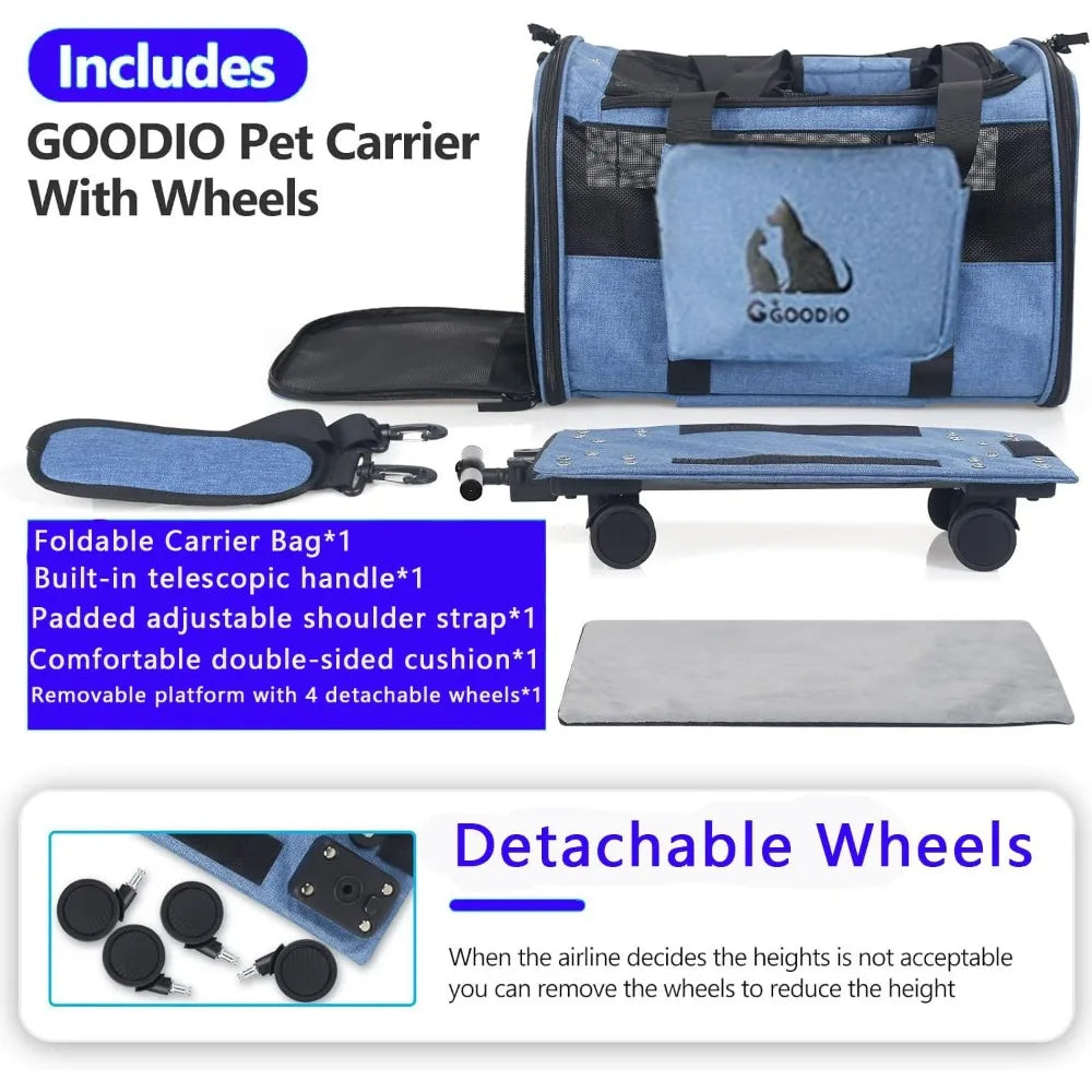 Detachable Wheels Pet Carrier