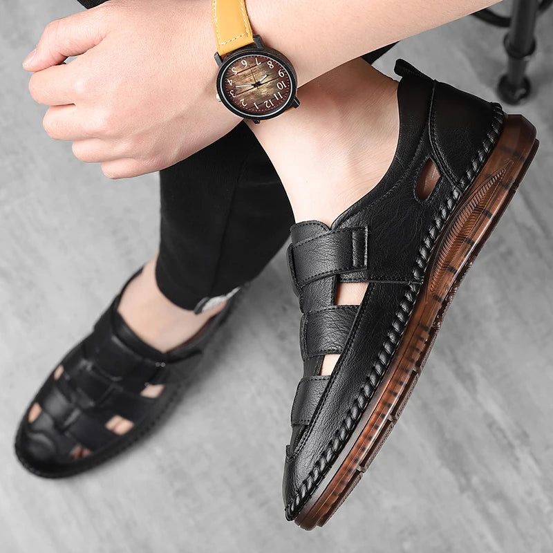 Hollow Out Casual Leather Sandals