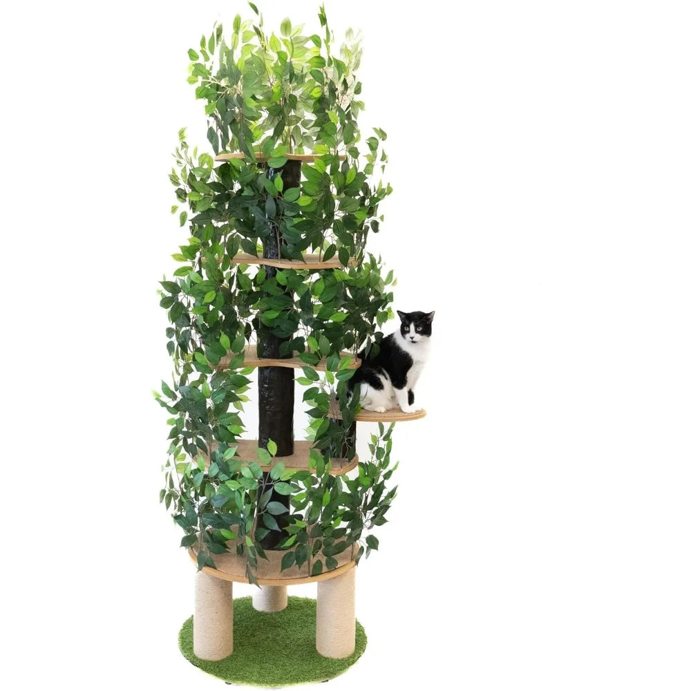 Cat Tree Leaves Design Climbing Frame