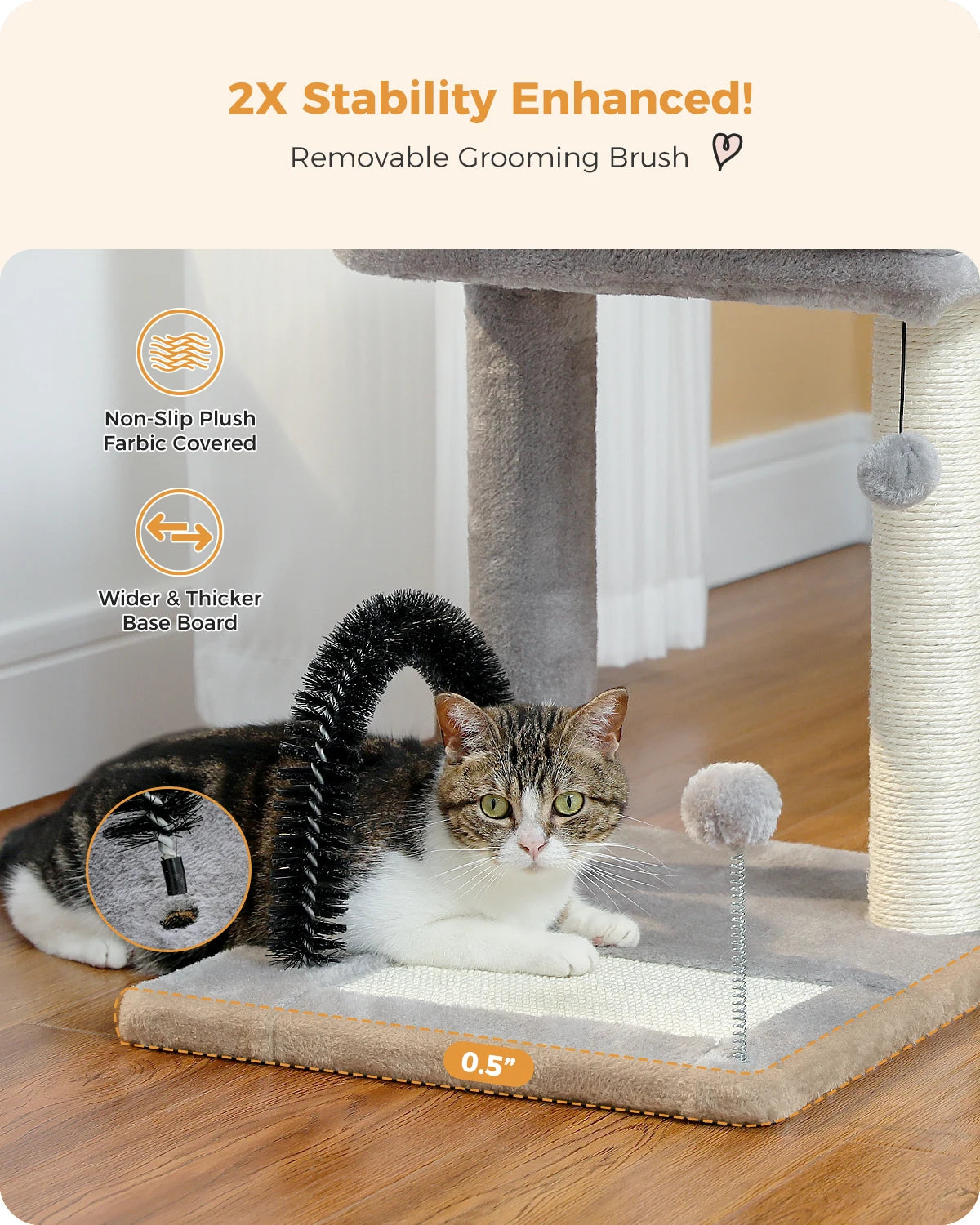 Cat Bed Scratcher Self-Grooming Brush