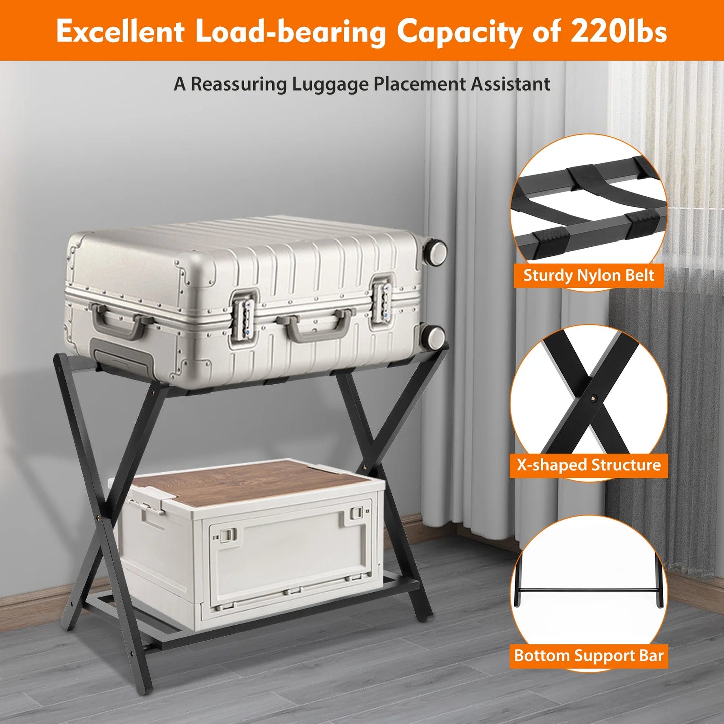 Foldable Rack Luggage Storage