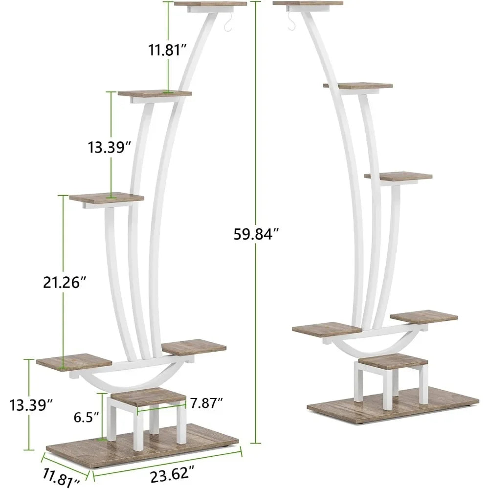 Metal Plant Stand Shelves Rustic Display