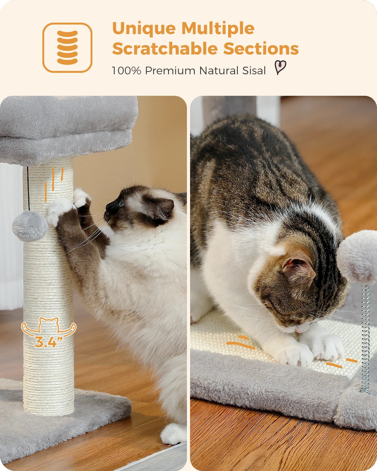 Cat Bed Scratcher Self-Grooming Brush