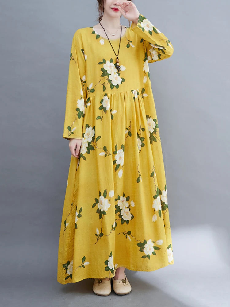 Floral Vintage Autumn Loose Dresses