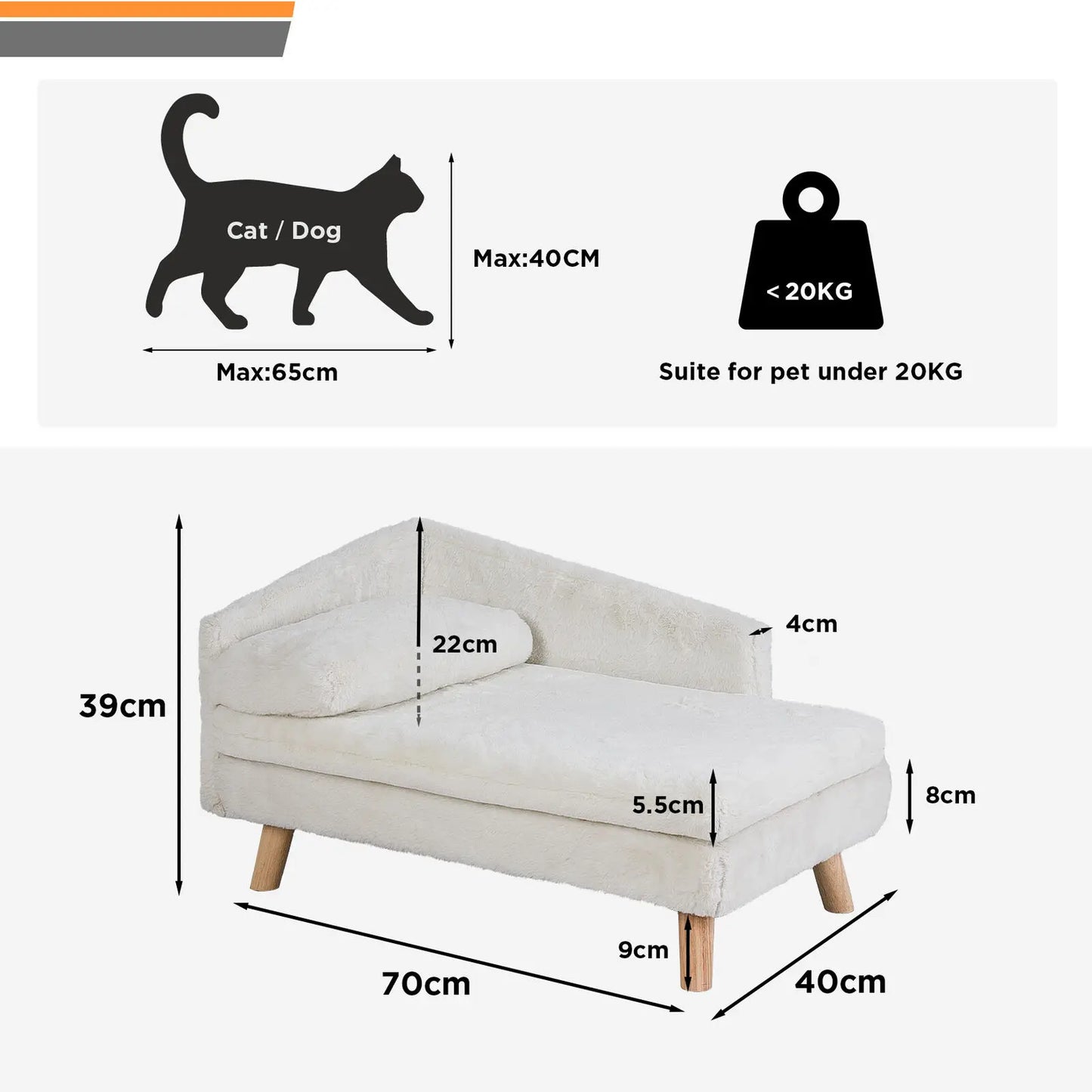 Pet Bed Plush Couch