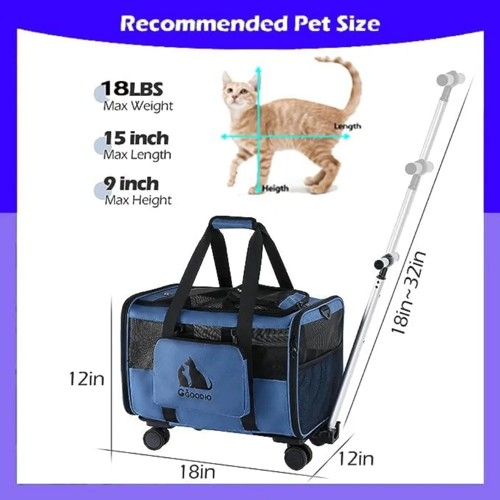 Detachable Wheels Pet Carrier