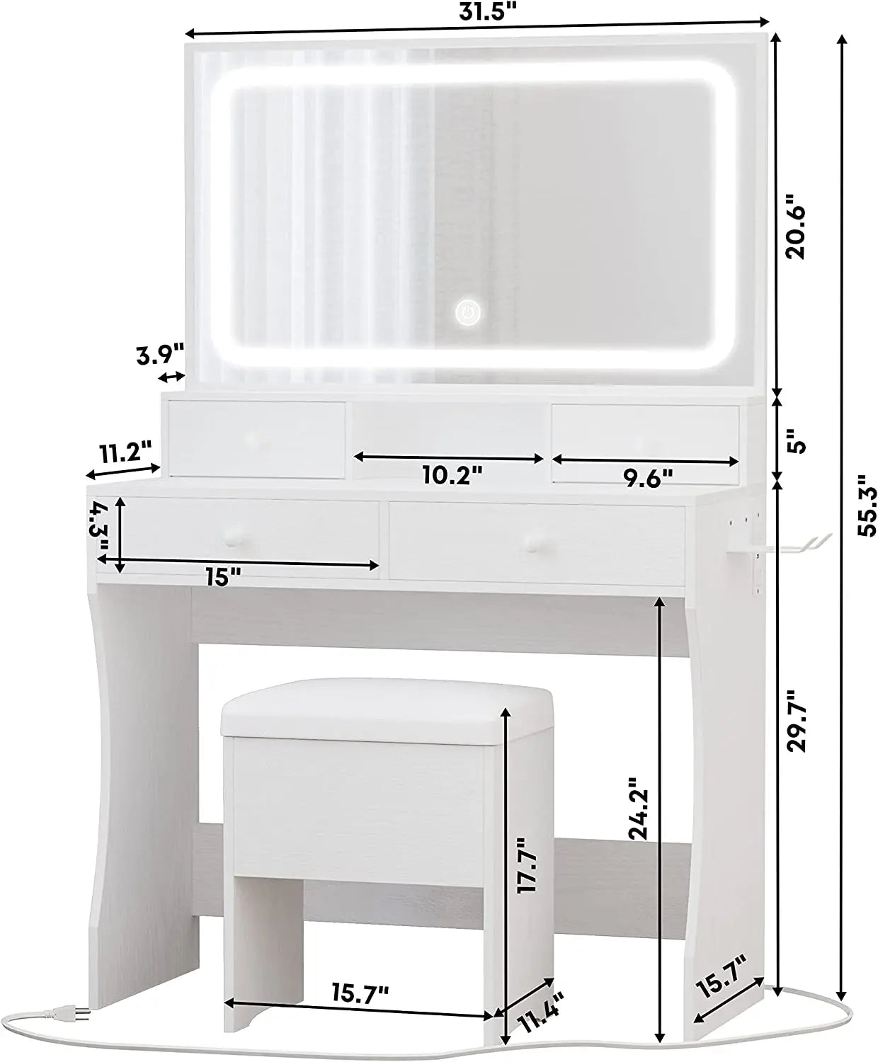 Makeup Table Set Drawer Storage