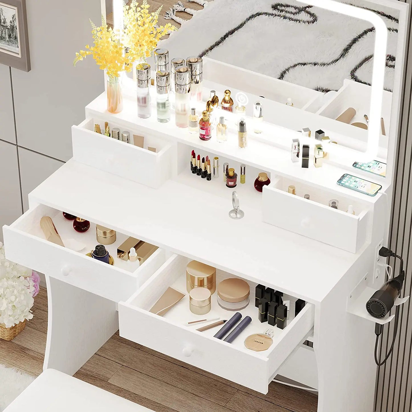 Makeup Table Set Drawer Storage